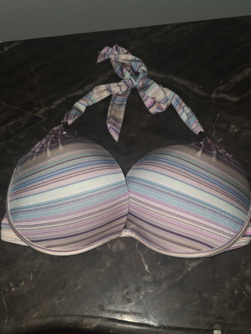Victoria's Secret Pastel Striped Halter Bikini Top